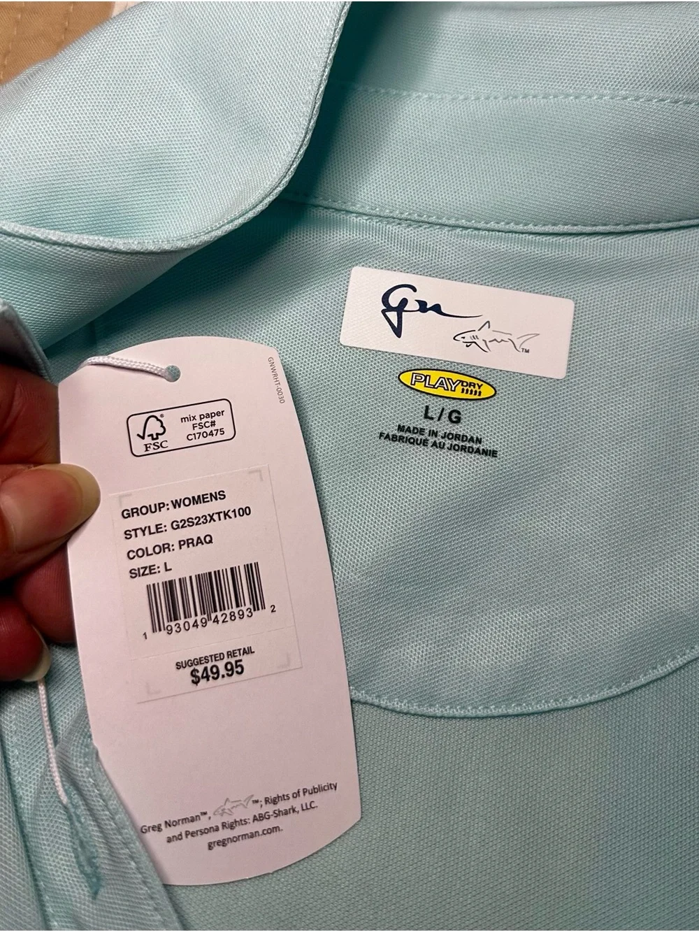 Greg Norman Collection Sleeveless Polo Tank in Light Aqua -NWT